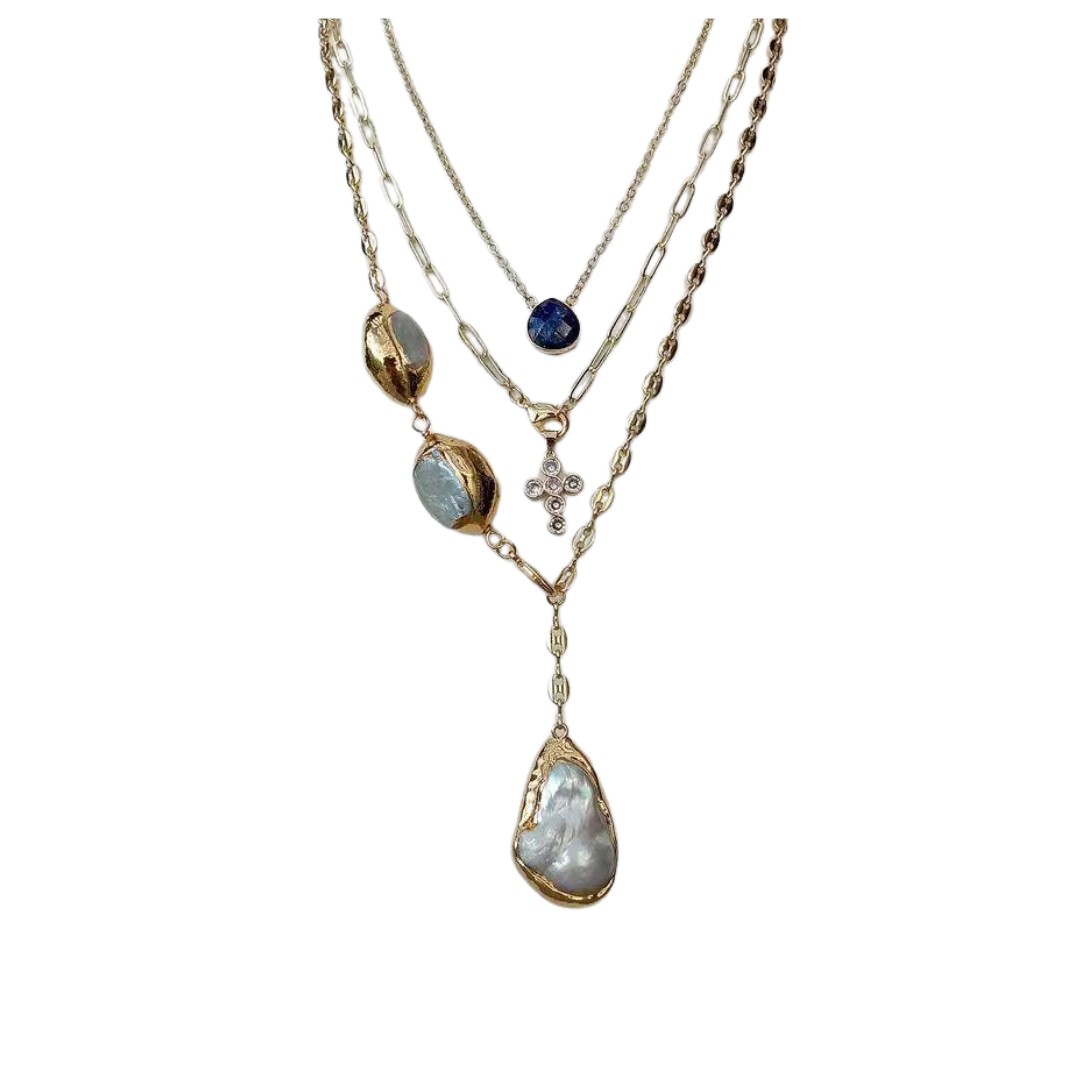 Pearl's x Crosses Layered Necklace