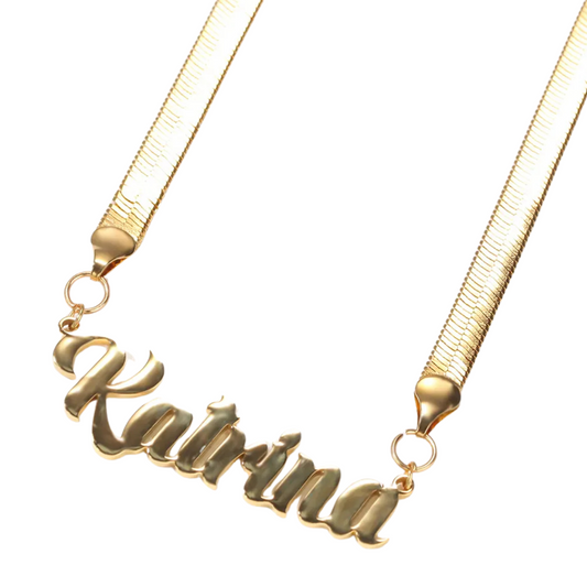 Custom Herringbone Necklace "Gold"