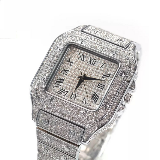 Millionaire Square Face Watch "Silver"