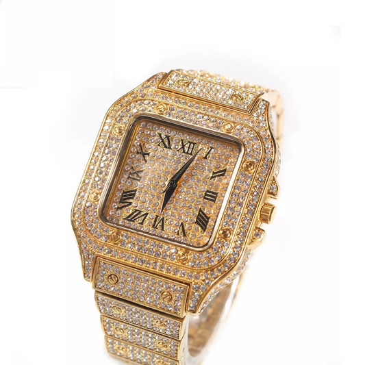 Millionaire Square Face Watch "Gold"