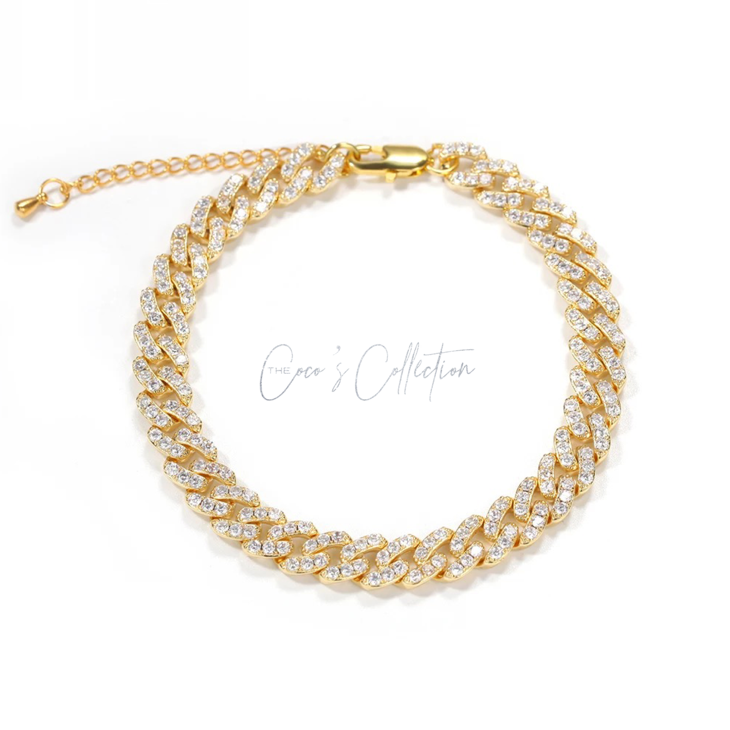 Cuban Link Adjustable Anklet "Gold"