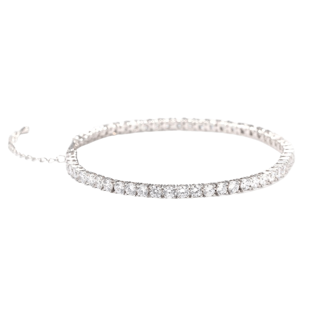 Bailee Adjustable Tennis Anklet "Silver"