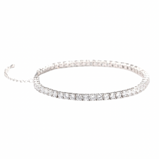 Bailee Adjustable Tennis Anklet "Silver"