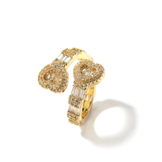 Heart Baguette Ring "Gold"