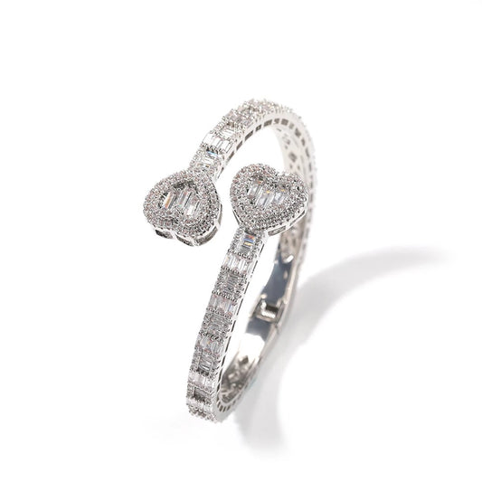 Heart Baguette Bracelet “Silver”