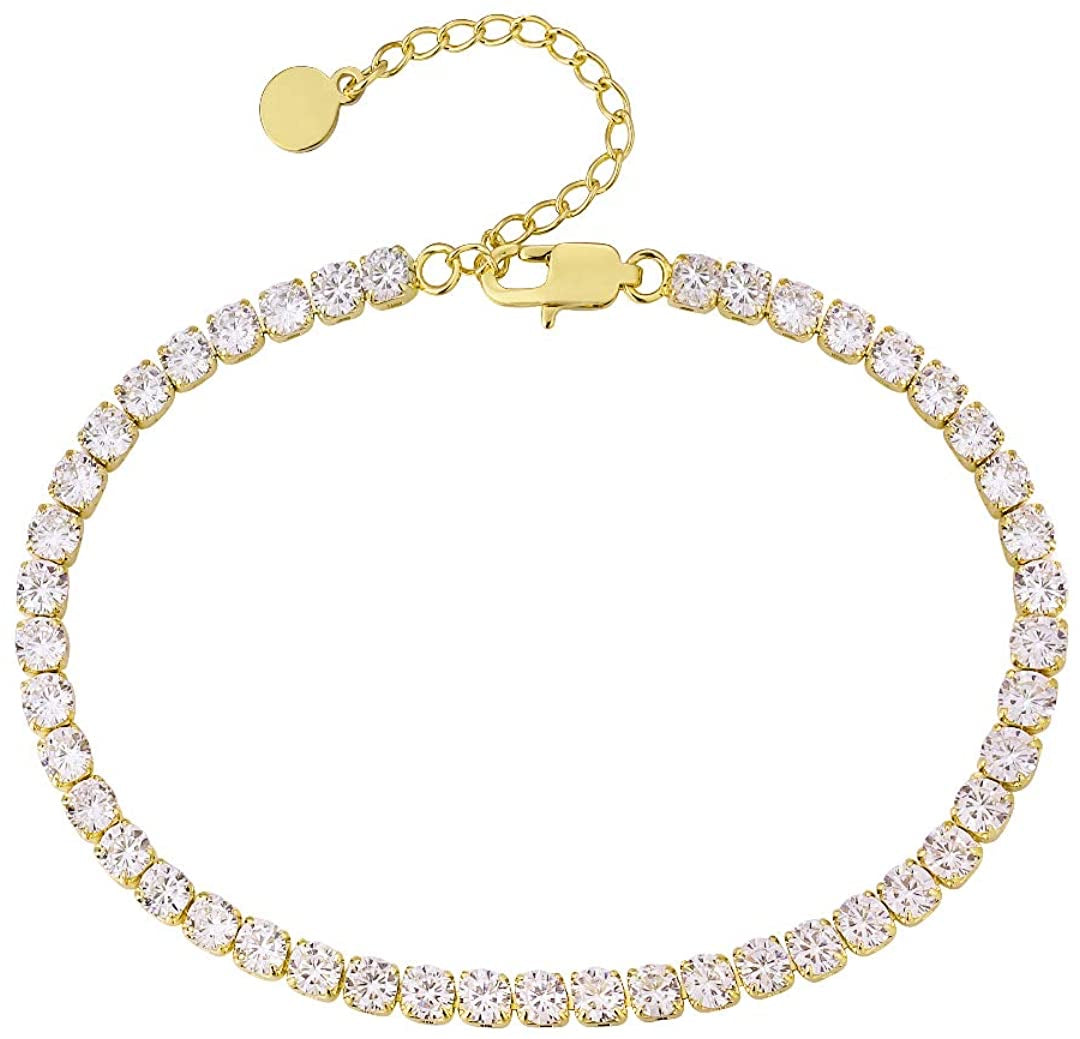 Bailee Adjustable Tennis Anklet “Gold” (4-6 Business Days)